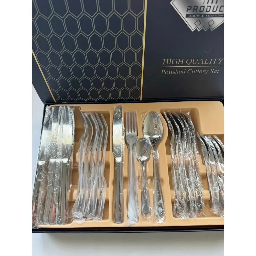 NWB 24 Piece Premium Stainless Steel Silverware Set